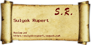 Sulyok Rupert névjegykártya